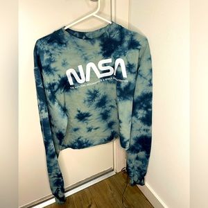 NASA Tie-Dye Crop Sweater